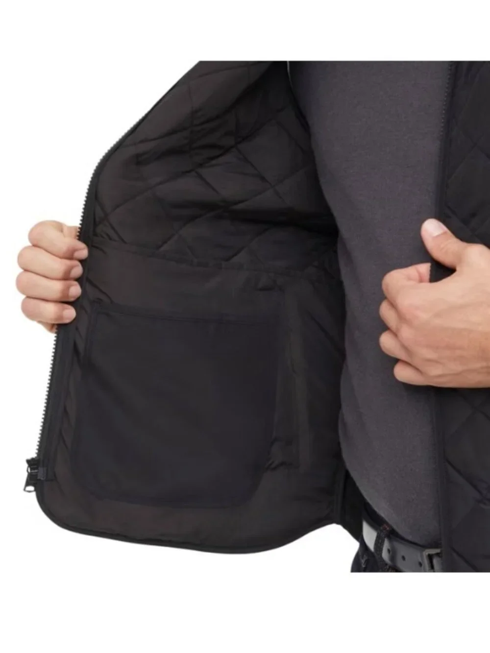 NWT Banana Republic Men's Quilted Full Zip Vest, Black
